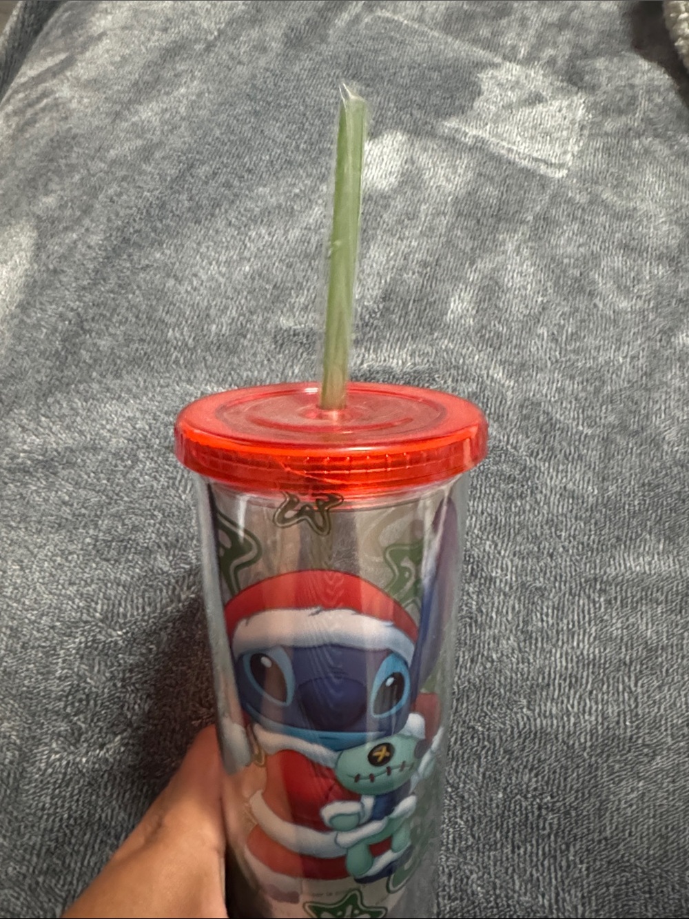 Disney Stitch Holiday Double-Wall Tumbler with Straw - Red - Picture 4 of 4
